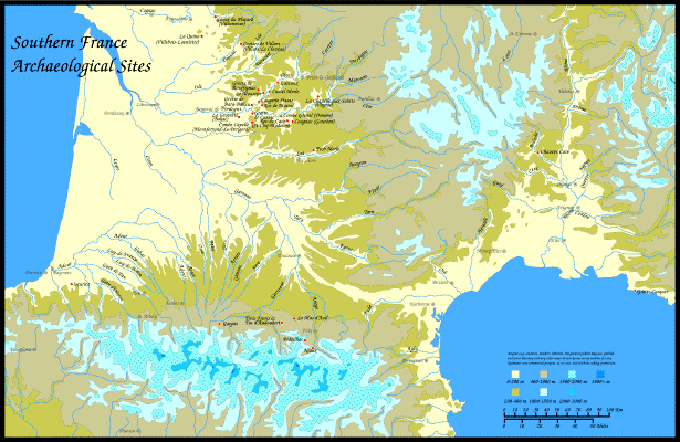 map of sites in southern France