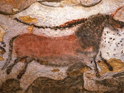 Horse with tail, Lascaux
