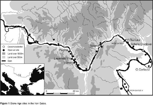 iron gates stone age sites