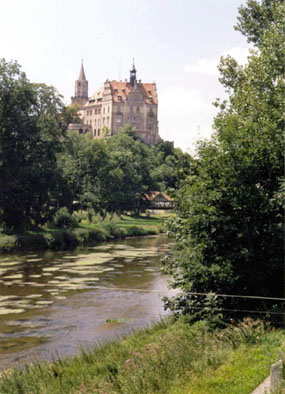 The Donau at Sigmaringen, with the castle in the background.