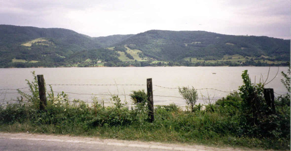 Between Gates Two and Three, looking across the Donau to Serbia