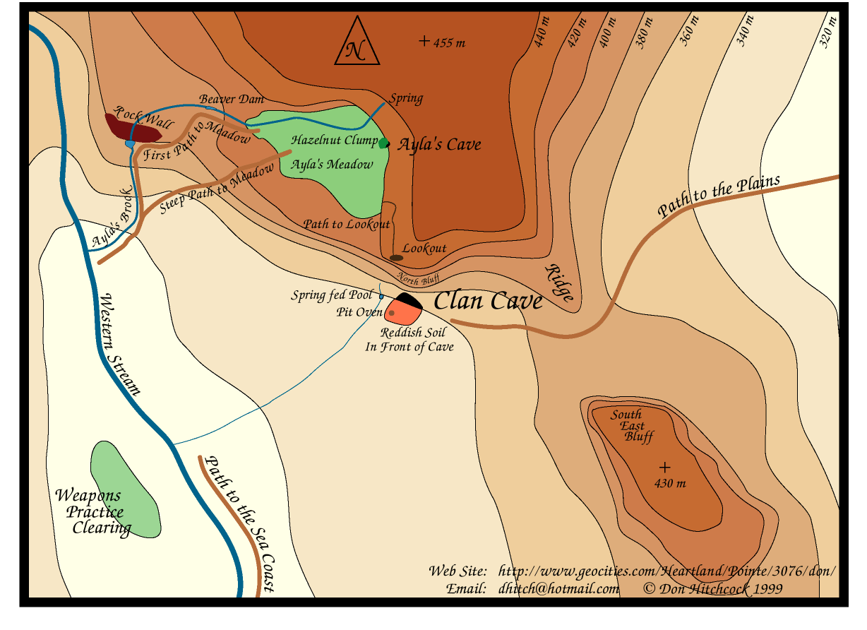 Map of Clan of the Cave Bear local Cave Area