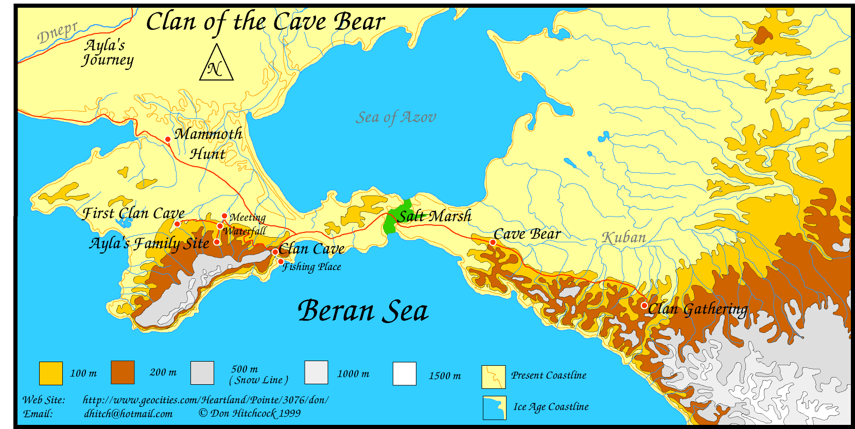 Map of Clan of the Cave Bear