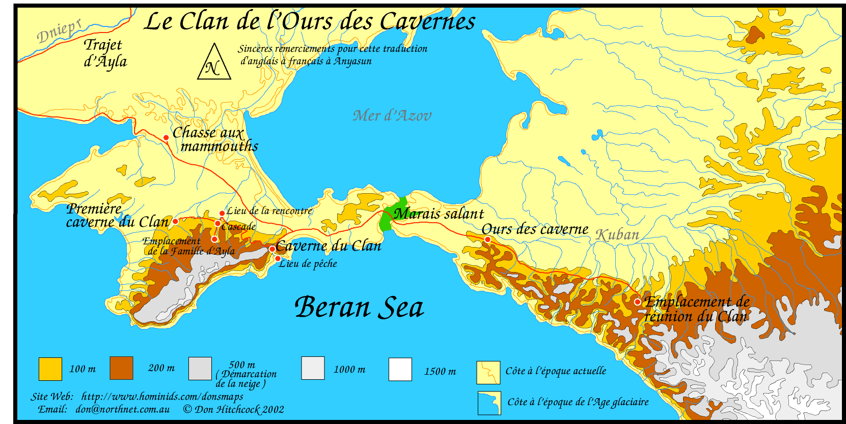 Map of Clan of the Cave Bear