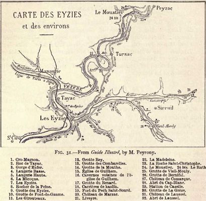 Les Eyzies map
