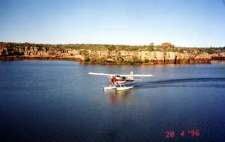 Plane on river