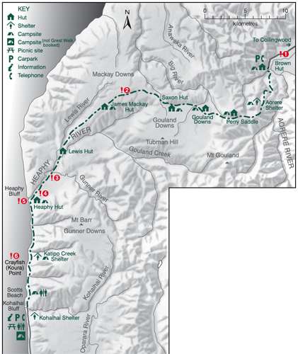 Heaphy Track map