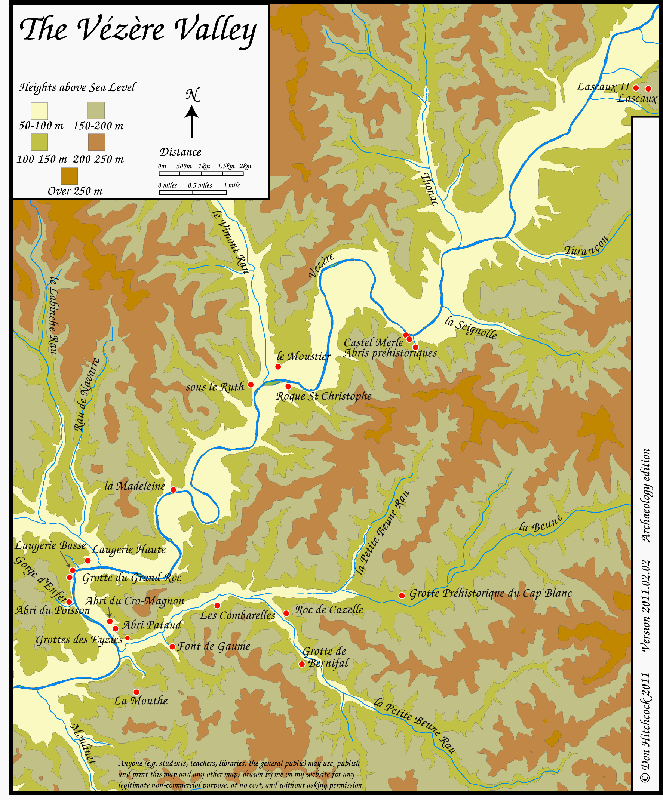 Vezere valley map