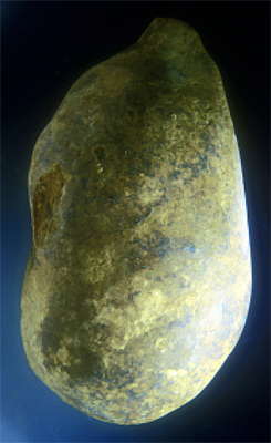 pebble after polishing on sandstone