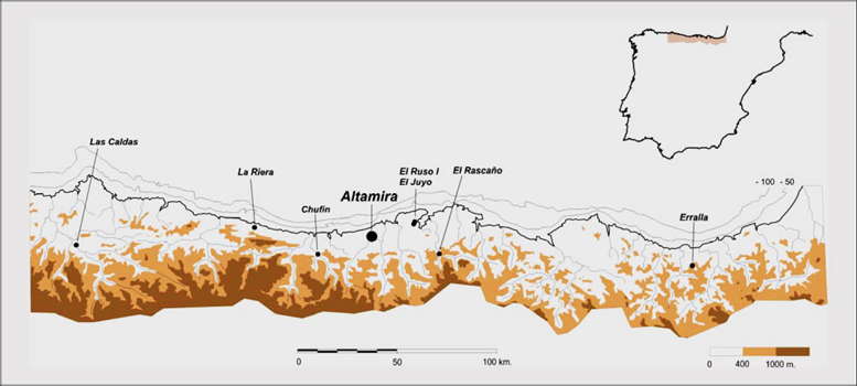 Altamira marine shells map