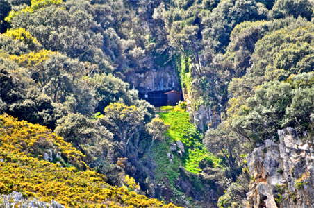 Cueva del Pindal from a neighbouring cliff