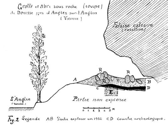 coupe of the 1933 excavations