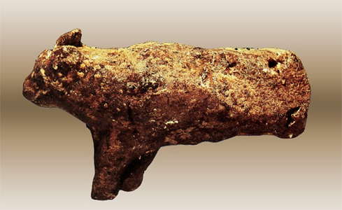 pottery bovid figure