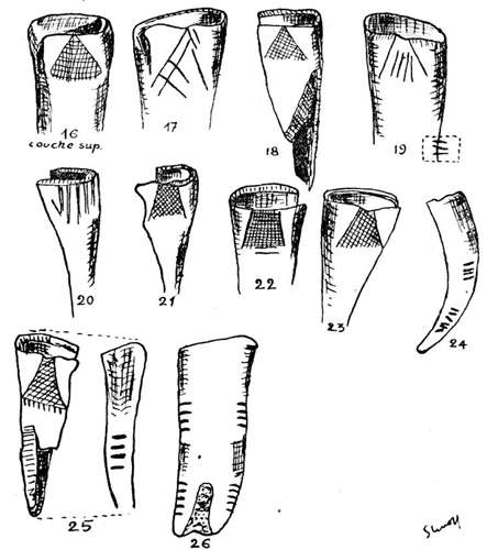 la marche engraved horse  teeth