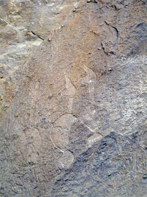 two figures, Gobustan, Azerbaijan