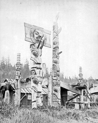 Indian village and chief's tomb - Queen Charlotte Island