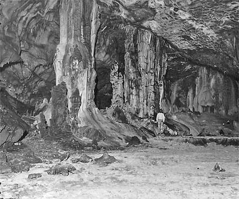 photo of cave black and white