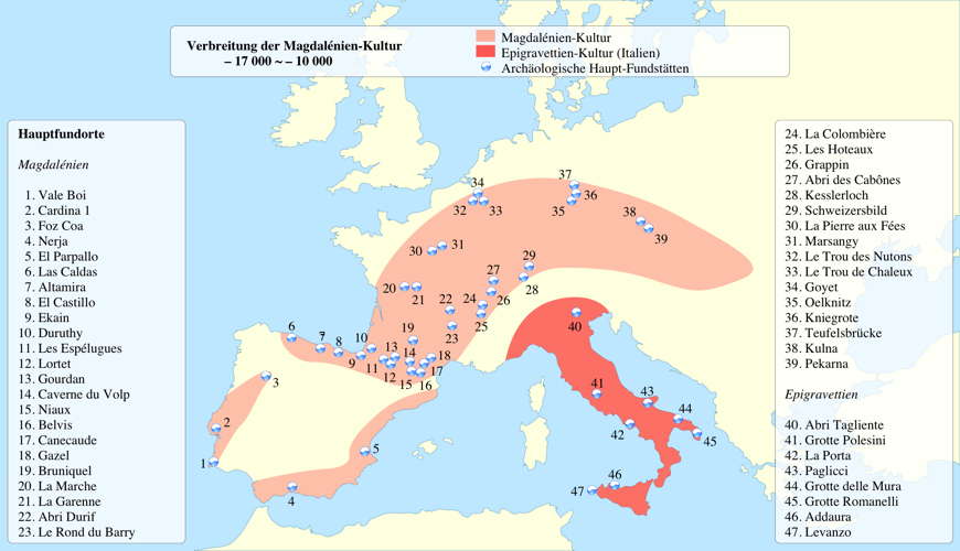 Map of the Magdalenian