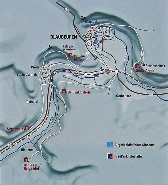 Hohle Fels hiking trail map