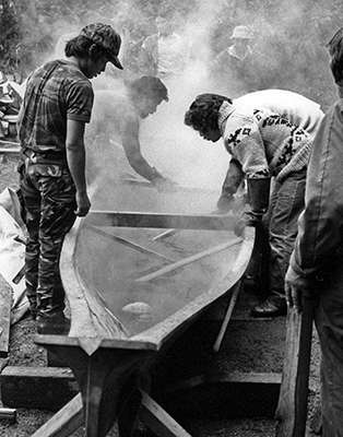 Pacific North West canoe steaming