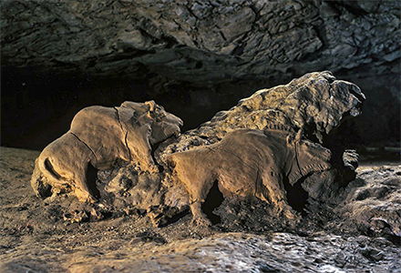Trois Frères and Tuc d'Audoubert - the bison sculptures
