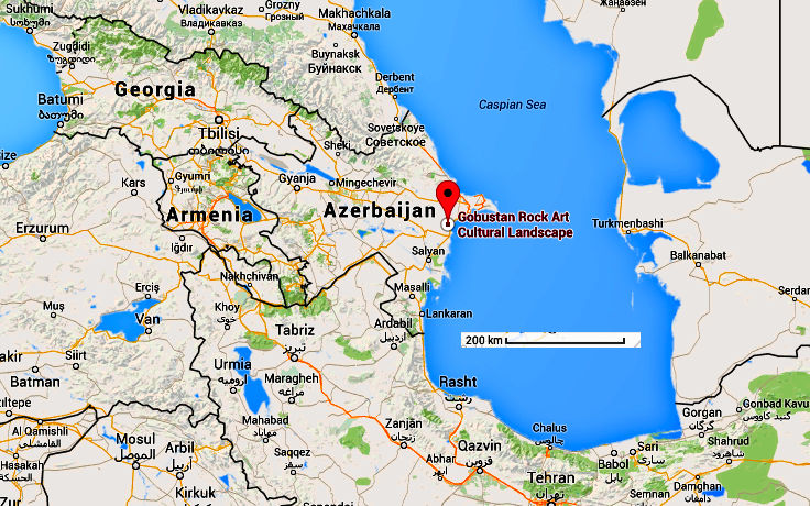 plan of area, Gobustan, Azerbaijan