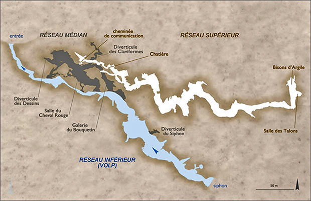   Tuc d'Audoubert - the map