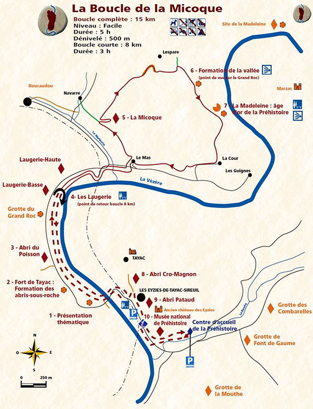 Map of Les Eyzies area