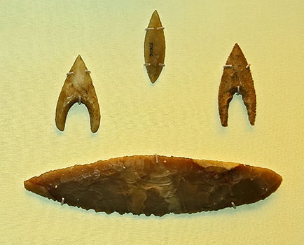 Arrowheads and knife