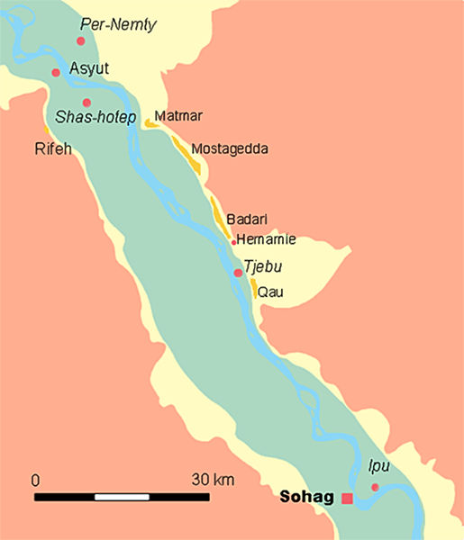 Badari qau map