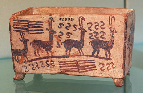 Box with antelopes and fish