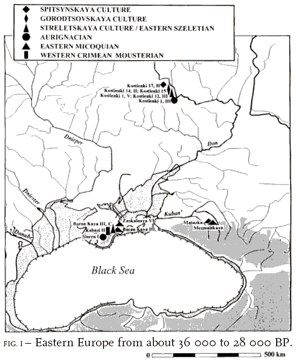 kostenki and crimea map