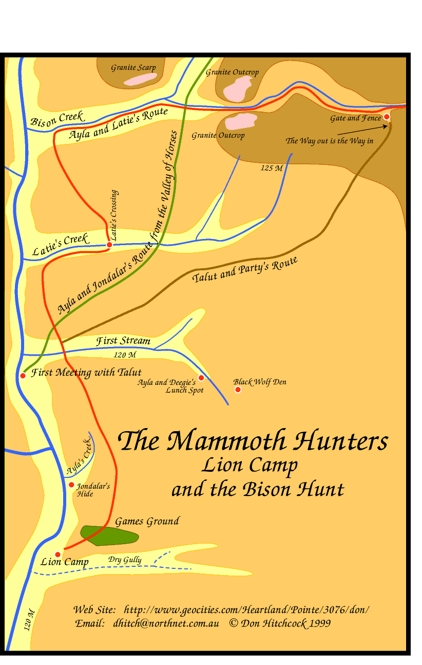 Map of The Mammoth Hunters Lion camp local area