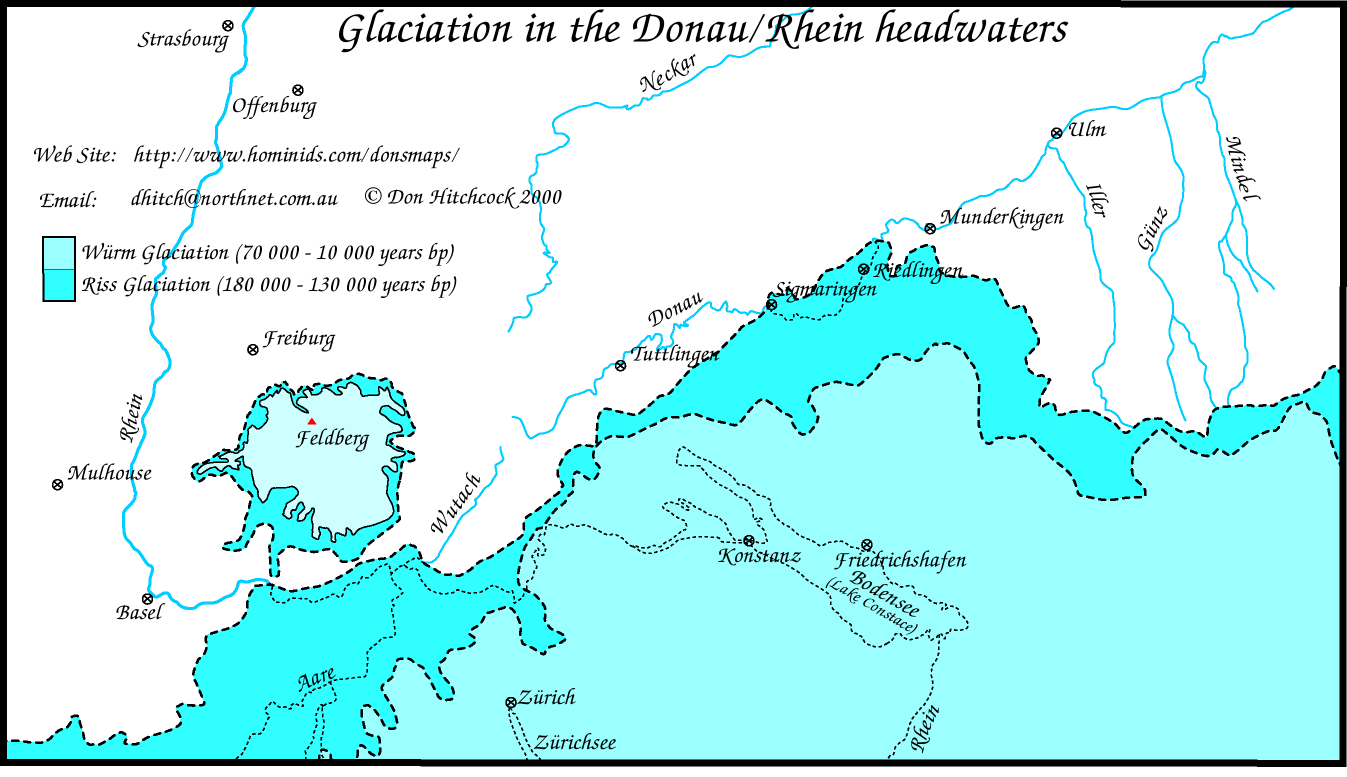 Map of The Wurm and Riss Glaciation